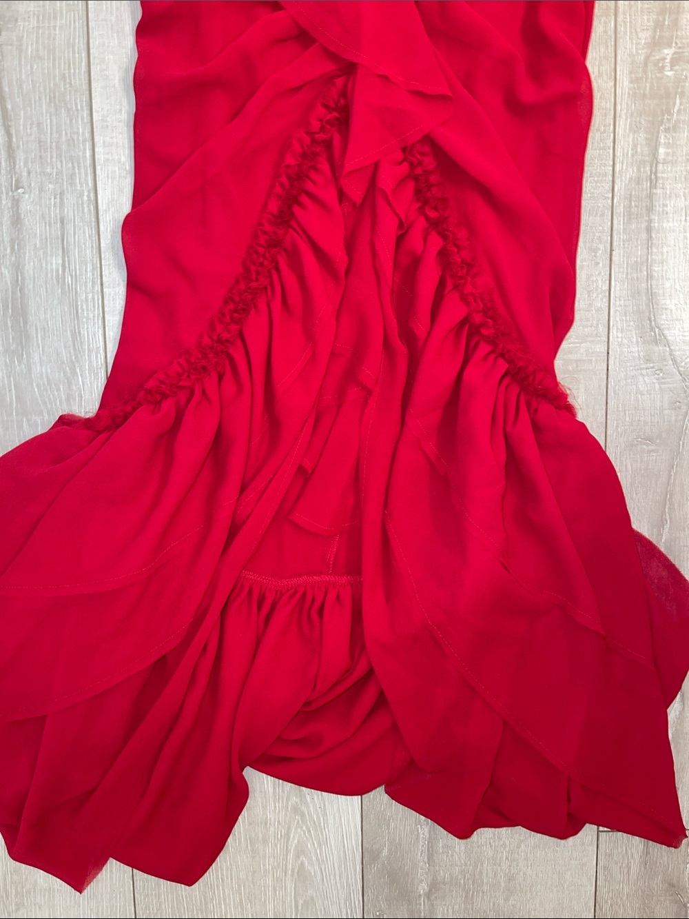🌹🌹NWT H:hours Red Ruffled Cutout Detail Halter Maxi Dress XXS- never worn!🌹🌹 - Picture 8 of 10
